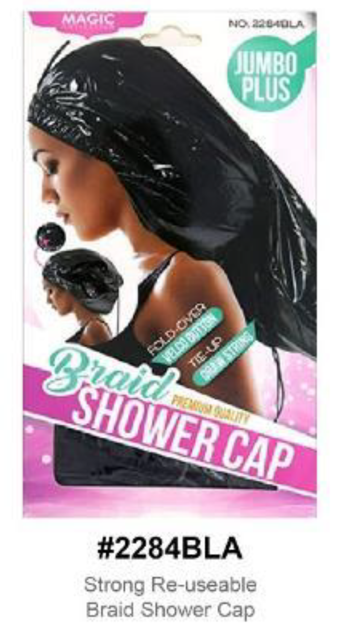 "Silky Satin Hair Bonnet in Black - Jumbo Plus Size with Adjustable Strap for Hair Protection."