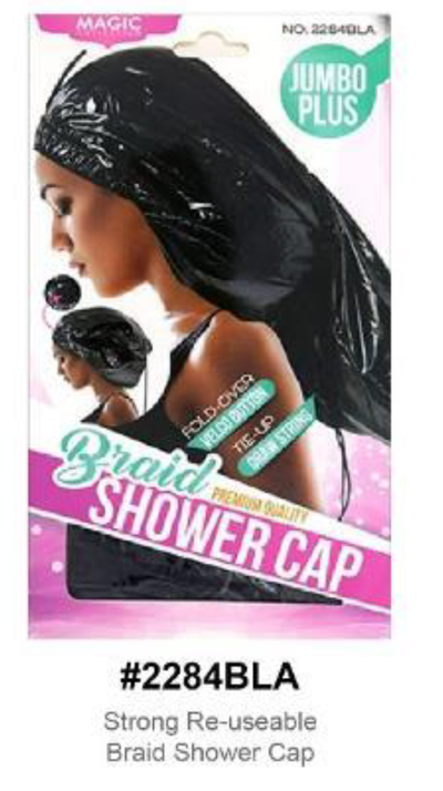 "Silky Satin Hair Bonnet in Black - Jumbo Plus Size with Adjustable Strap for Hair Protection."