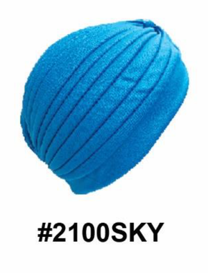 "Sky Blue Soft Spandex Cap (#2100SKY) - Lightweight and Comfortable."