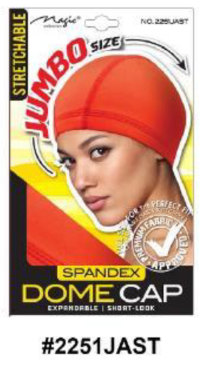 "Spandex Dome Cap in Bright Orange (#2251JAST) - Jumbo Size, Stretchable Material."