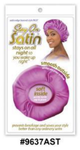 Stay On Satin Edge Bonnet - Assorted Colors - Smooth Outside, Soft Inside - #9637AST