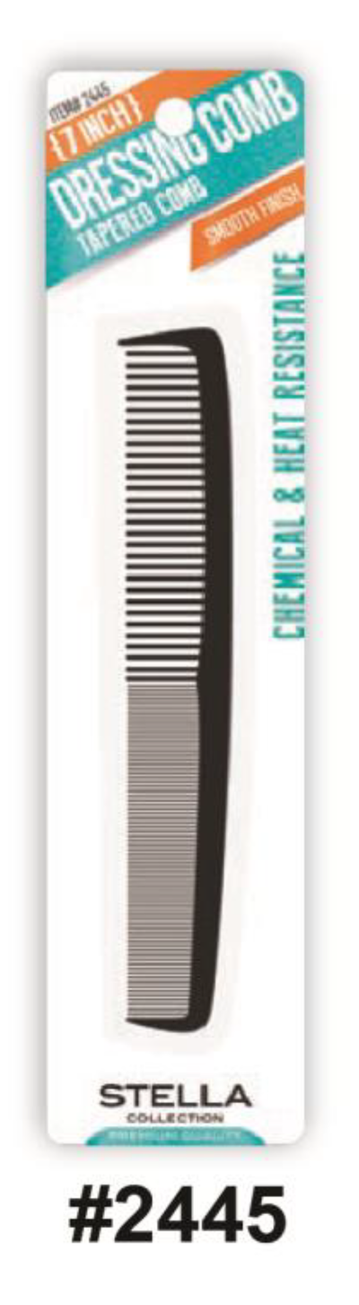 Stella, 7" Dressing Comb, #2445, Black