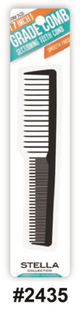 Stella, 7" Grade Comb with Sectioning Teeth, #2435, Black