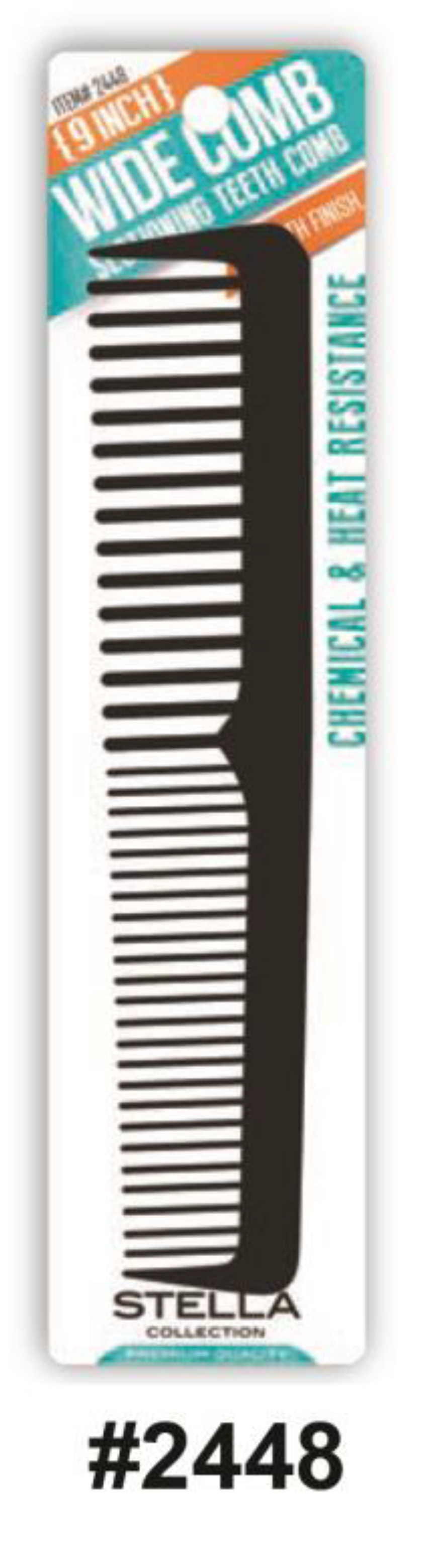 Stella 9-Inch Wide Comb - Black (#2448)
Chemical & Heat Resistant with Smooth Finish