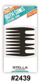 Stella Both Sides Styling Comb - Black (#2439) Smooth Finish for Multi-Purpose Styling