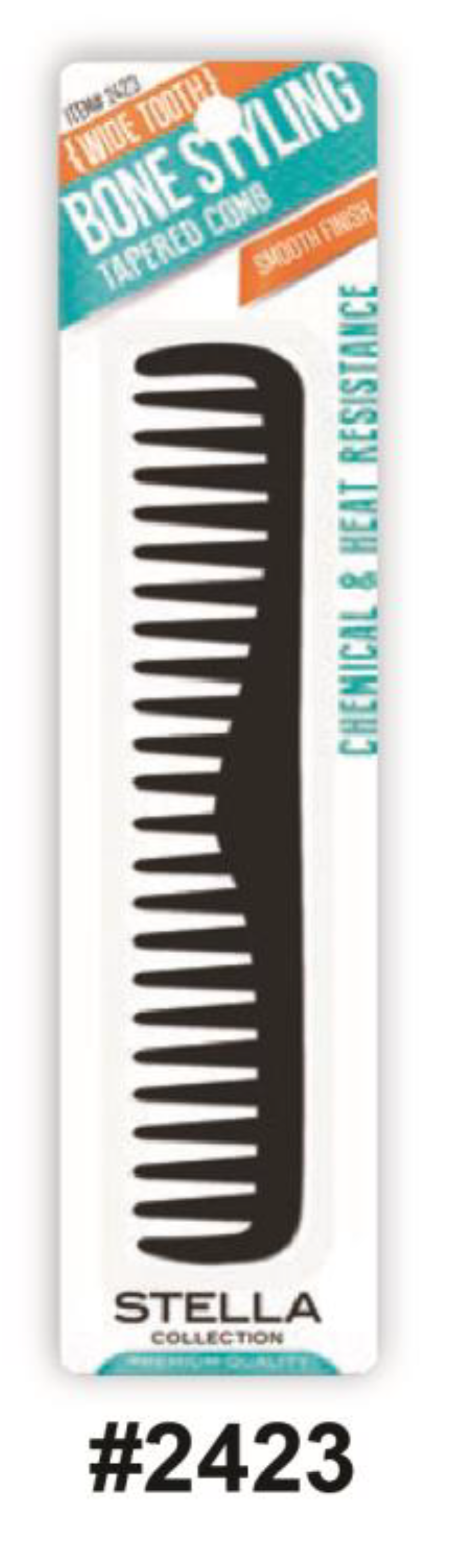 Stella Collection #2423 Bone Styling Tapered Comb - Wide Tooth
