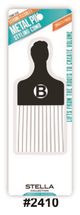 Stella Collection Metal Pik Styling Comb - Smooth Finish (#2410) Durable, Flexible Comb for Effortless Hair Volume and Styling