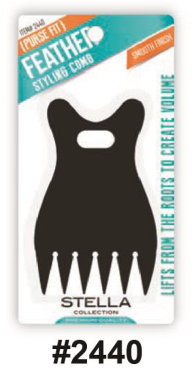 Stella Feather Styling Comb - Black (#2440)
Compact Volume Comb for Root Lifting
