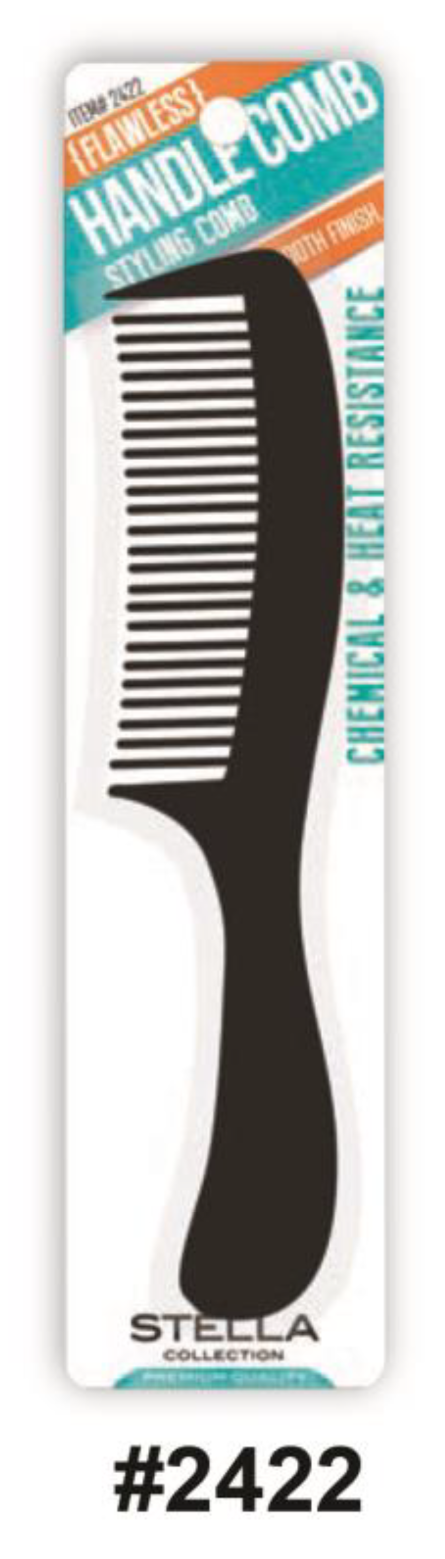 Stella Flawless Handle Styling Comb - Black (#2422)
Chemical & Heat Resistant with Smooth Finish
