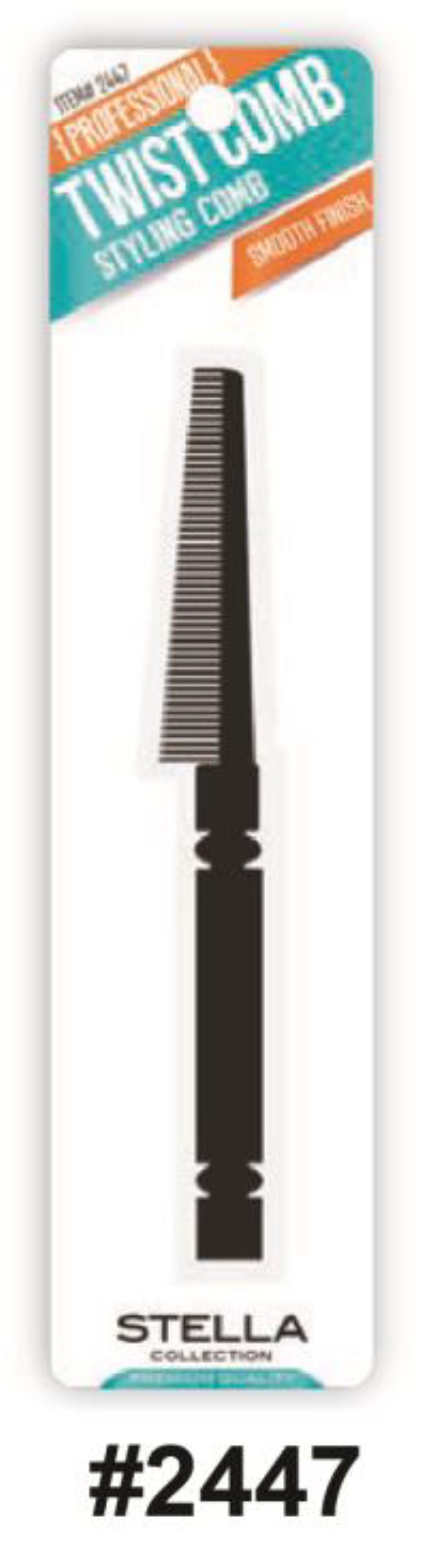 Stella, Professional Twist Styling Comb, #2447, Black