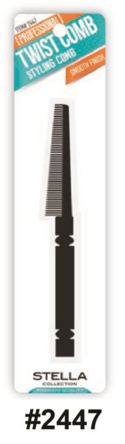 Stella, Professional Twist Styling Comb, #2447, Black