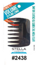 Stella Volume Styling Comb - Black (#2438) Compact Comb for Effortless Root Lifting
