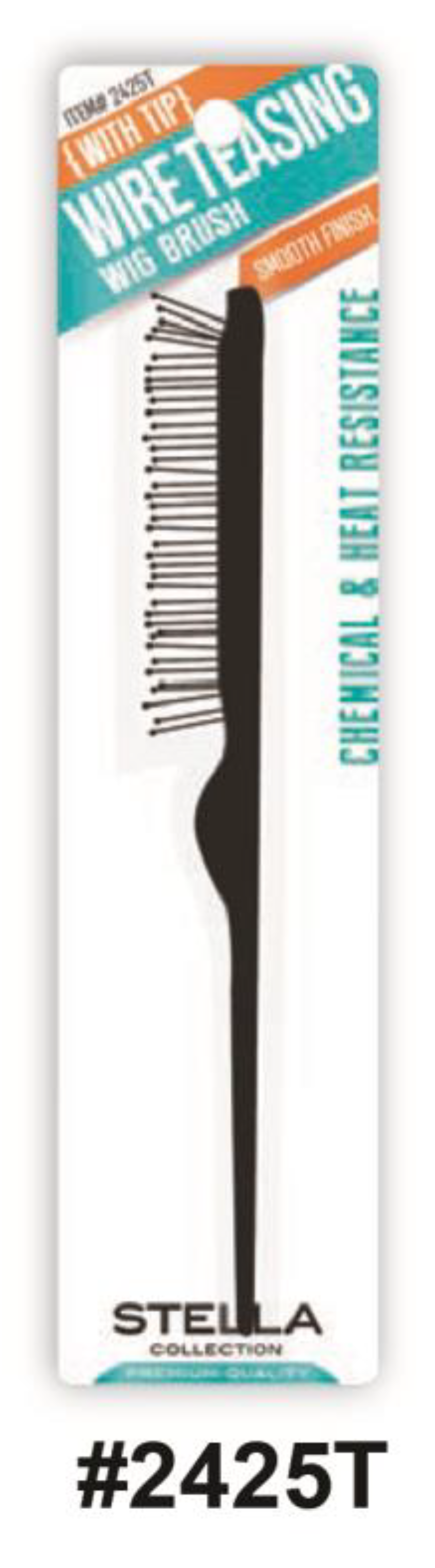 Stella Wire Teasing Wig Brush with Tip - Black (#2425T)
Smooth Finish for Professional Wig Styling