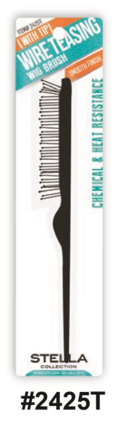 Stella Wire Teasing Wig Brush with Tip - Black (#2425T)
Smooth Finish for Professional Wig Styling