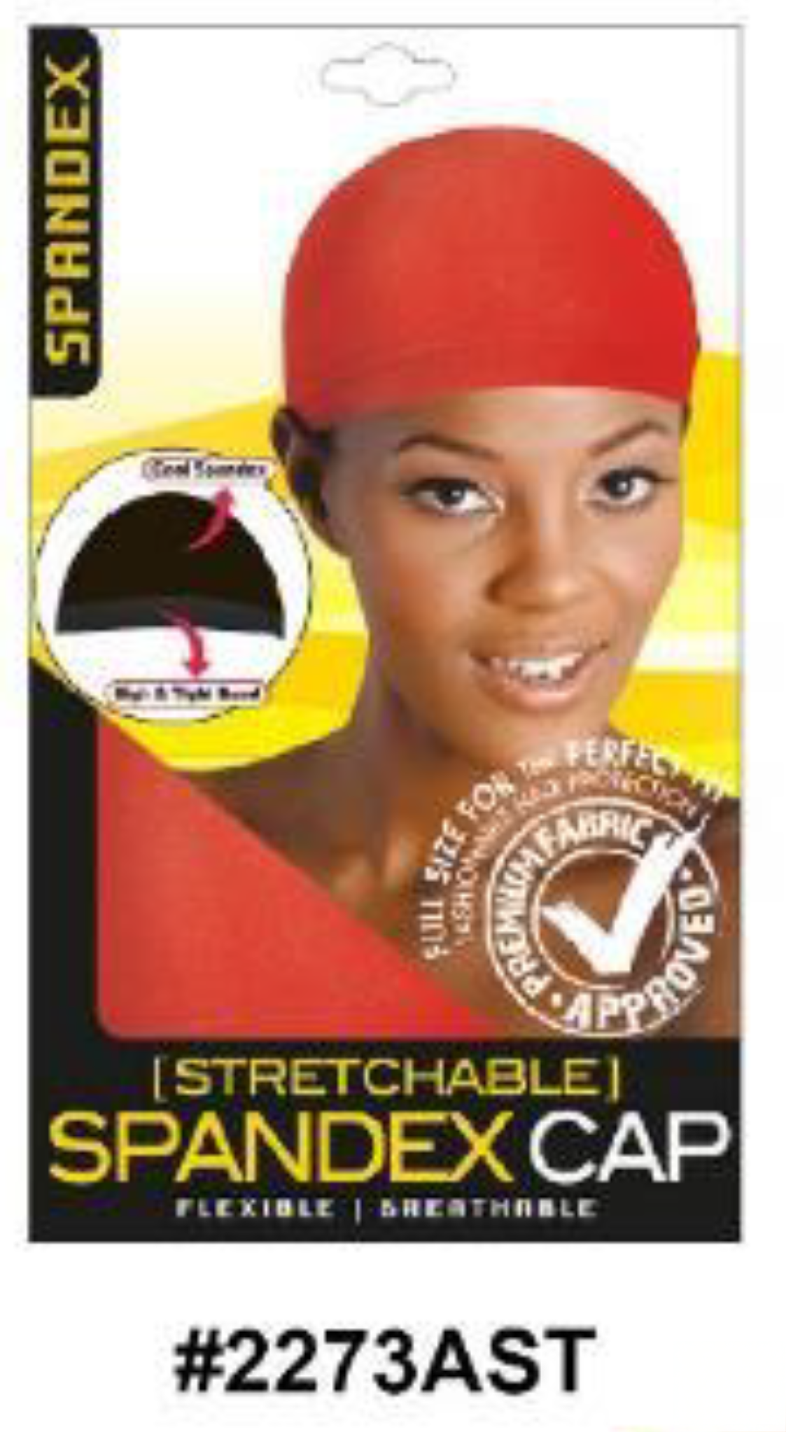 Stretchable Spandex Cap in Assorted Colors (#2273AST) - Flexible, breathable, and comfortable design.