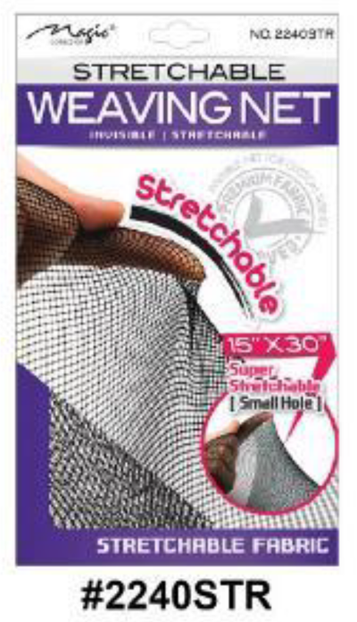 Stretchable Weaving Net - Small Hole in Black (#2240STR) with super-stretchable fabric for secure, invisible hairstyling.