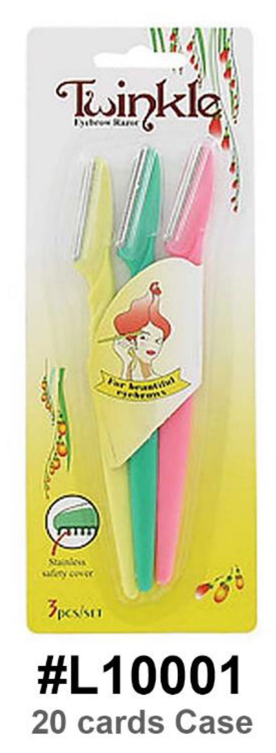 Tinkle Eyebrow Razor, 3 pcs Set, #L10001