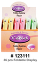 Velvet Folding Eyebrow Razor, 36 pcs Foldable Display, #123111
