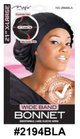 Wide Band Bonnet - Breathable Satin - 21" X-Large - Black, Assorted Colors, and Wide Band Purple (#2194BLA, #2194AST, #2194WAST)