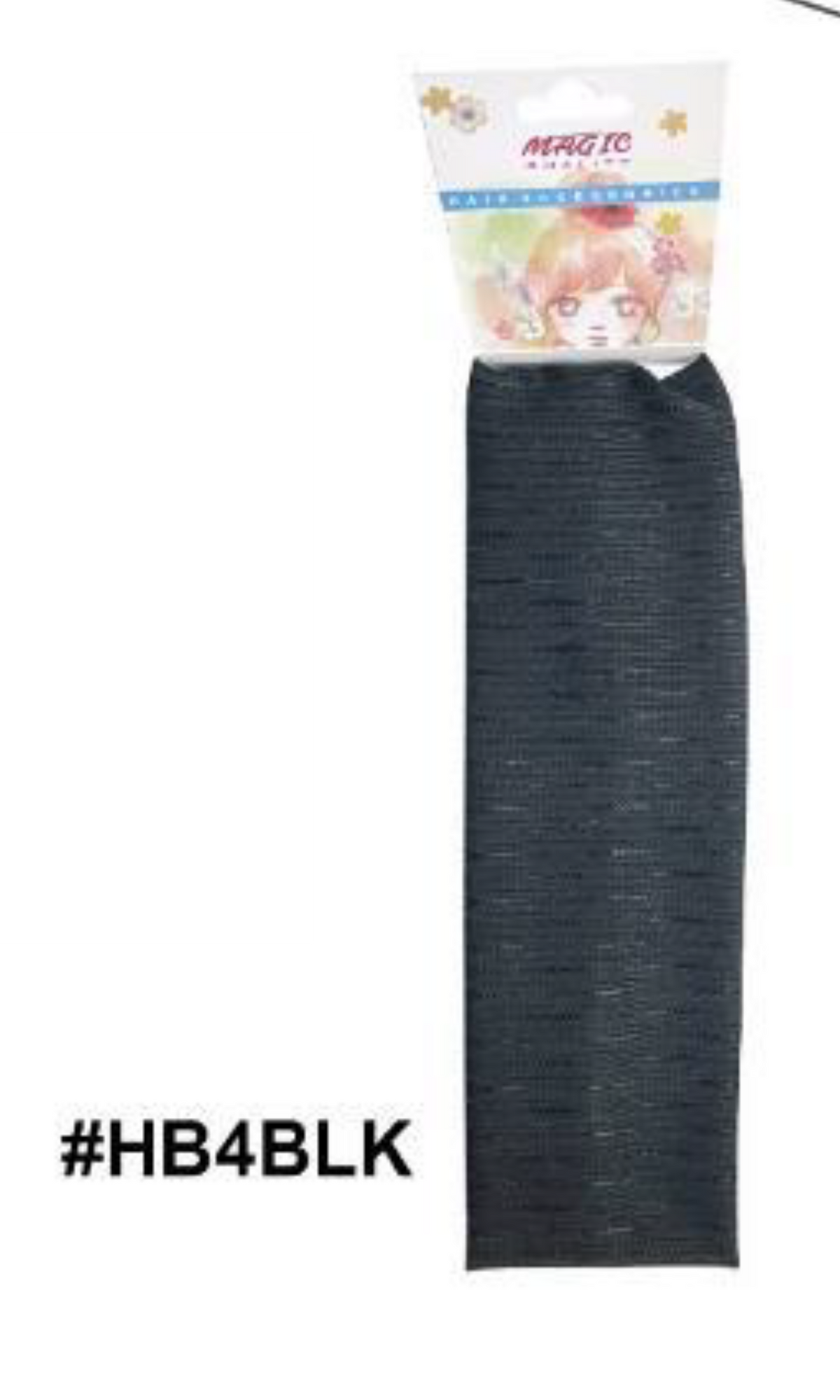 "Wide Stretch Headband (#HB4BLK) in Black - Soft and Durable for Everyday Use."