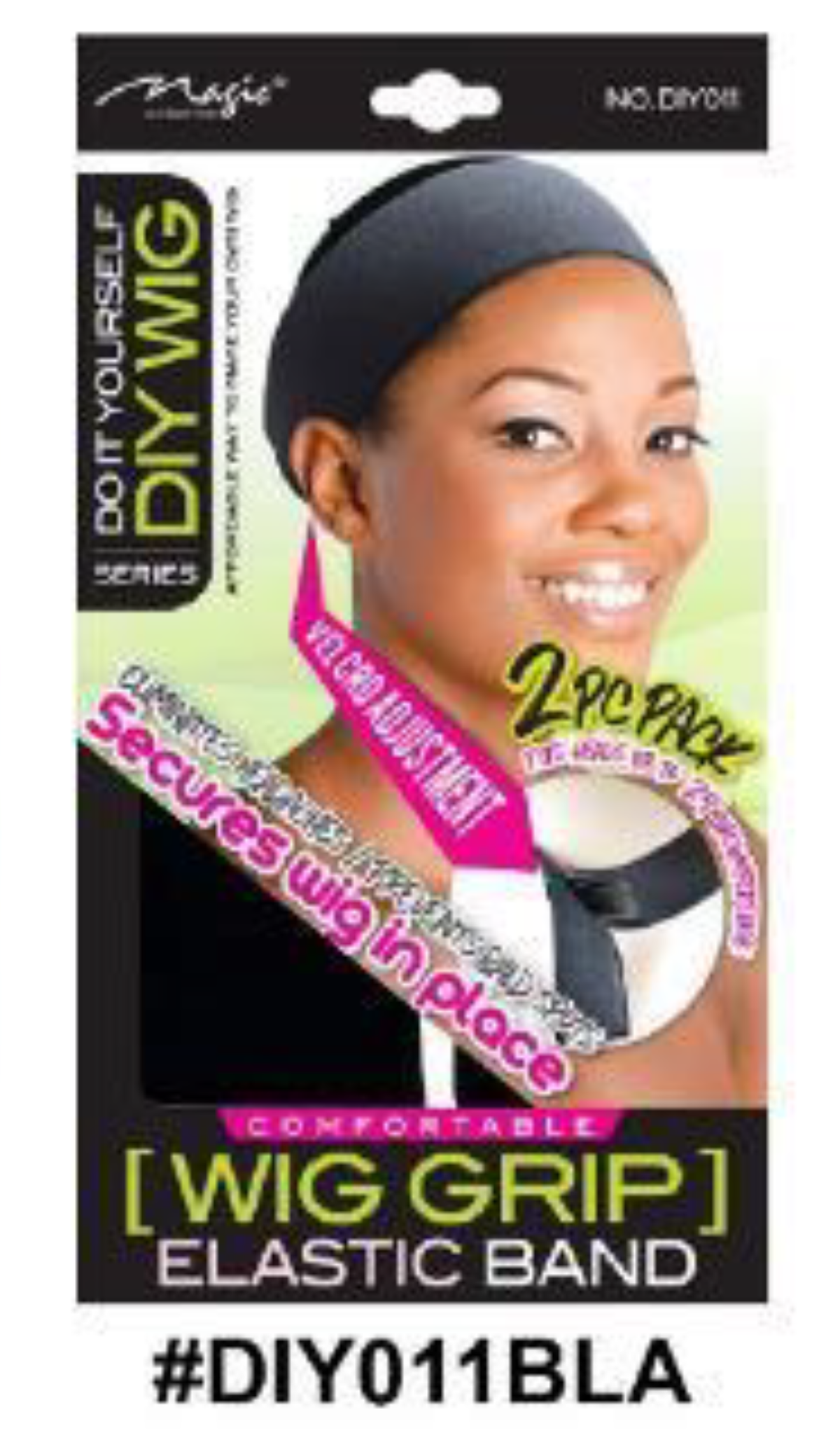 "Wig Grip Velvet Band in Black - Adjustable Velcro Secure Fit - 2-Piece Pack."