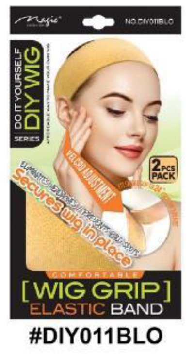 "Wig Grip Velvet Band in Blonde - Adjustable Velcro Secure Fit - 2-Piece Pack."