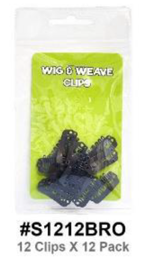 Wig & Weave Clips | 12 Clips x 12 Pack | Brown | #S1212Bro