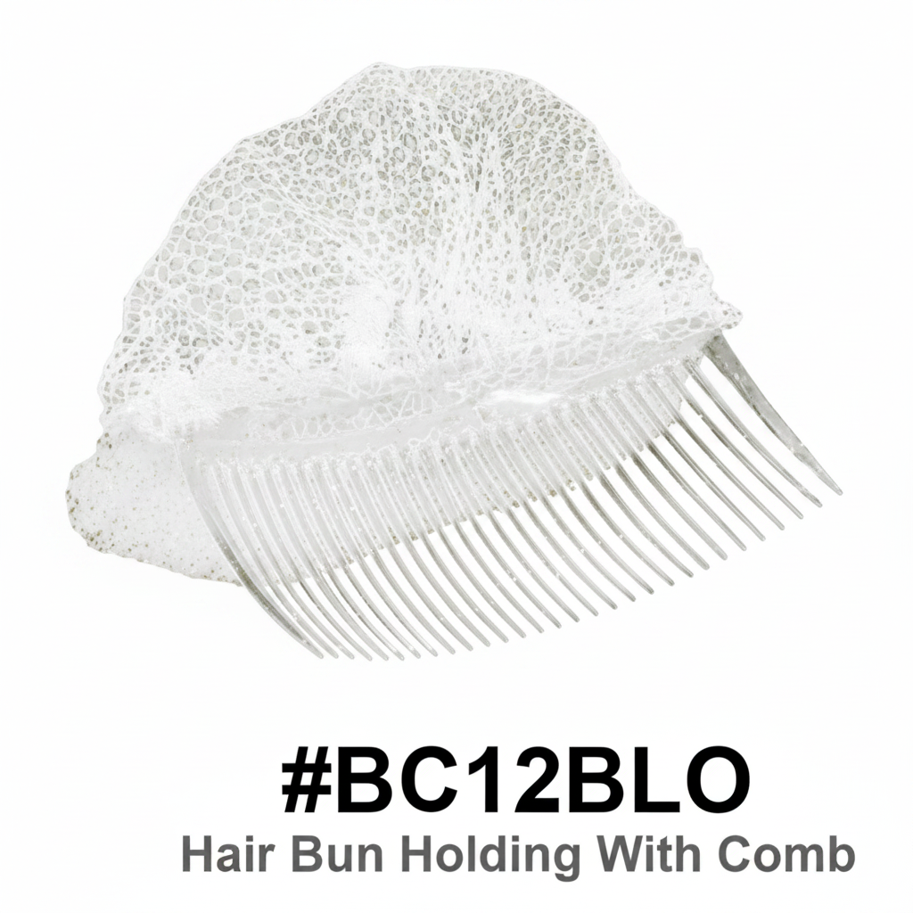 BC12BLO Hair Bun Holding With Comb - Clear