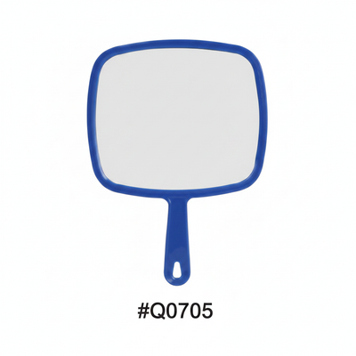Medium Square Handheld Mirror with Handle Blue #Q0705