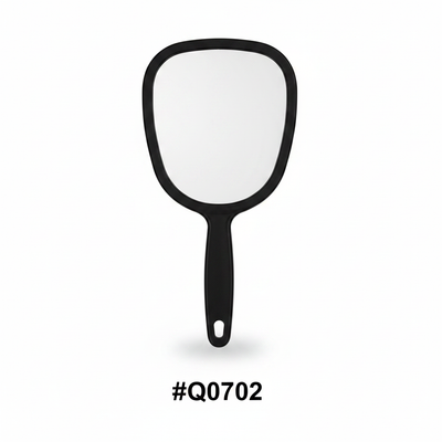 Small Square Handheld Mirror with Handle Black #Q0702