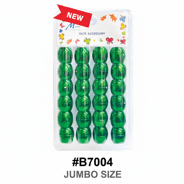 Merry Collection Jumbo Green Bubble Hair Beads 24pcs #B7004
