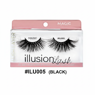 Magic Collection Illusion Lash #ILU005 25mm 3D Real Mink Eyelash – Black 12pcs