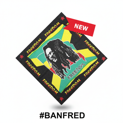 Freedom Rasta Print Cotton Bandana #BANFRED