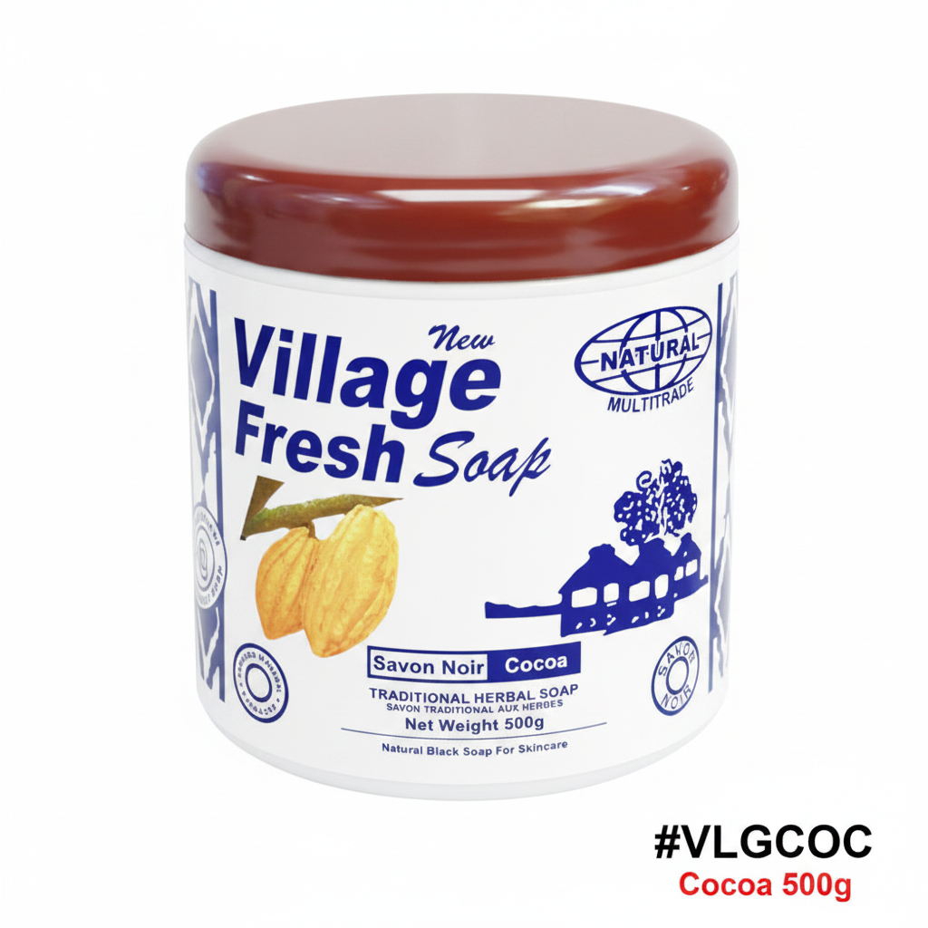 Village Fresh Savon Noir Cocoa 500g #VLGCOC