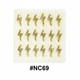 Gold Lightning Bolt Crystal Rhinestone Nose Studs with Hook #NC69