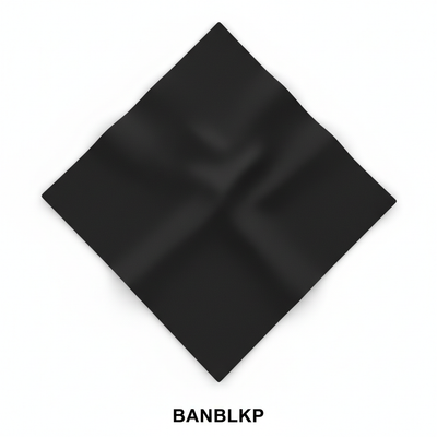 Plain Solid Black Cotton Bandana #BANBLKP