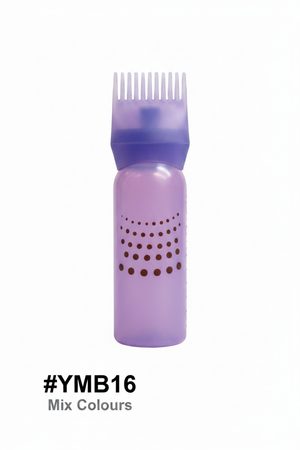 Purple hair dye applicator squeeze bottle with comb brush #YMB16