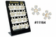 Zirconia Large Flower CZ Crystal Stud Earrings Gold Display Board 24 Pairs #11164