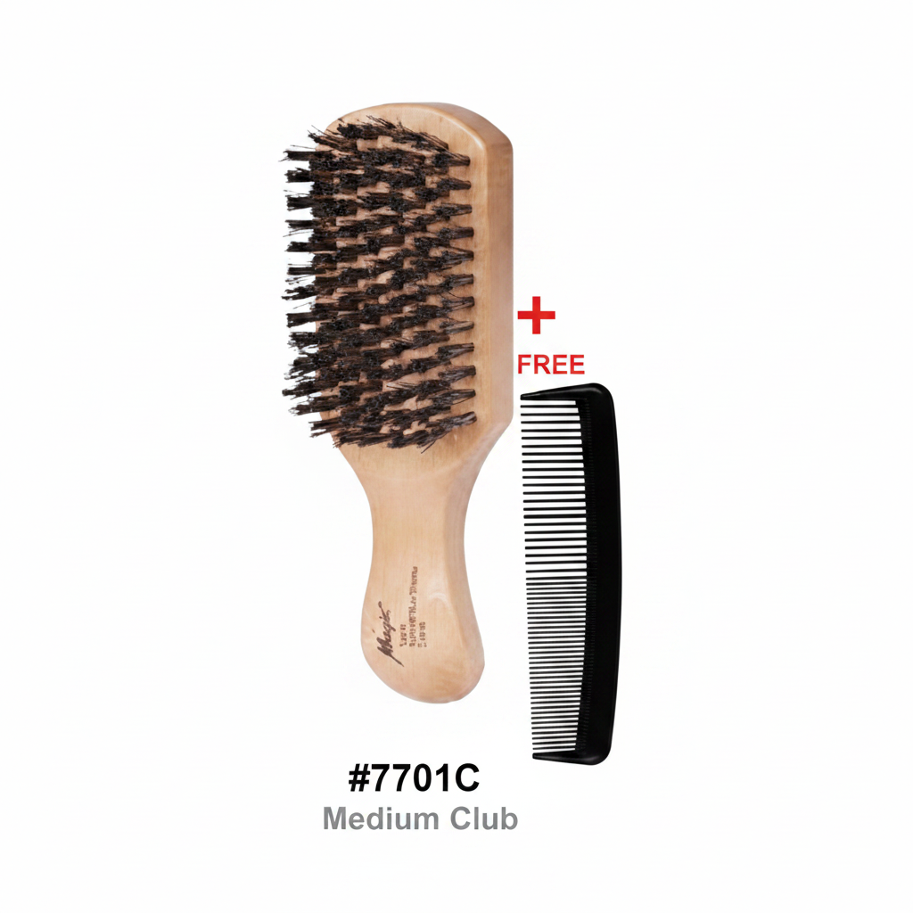 #7701C Medium Club Hair Brush with Free 1 Comb