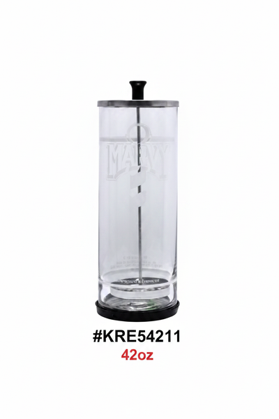 42oz Marvy Clear Glass Sanitiser Disinfectant Jar with Black Lid and Base #KRE54211