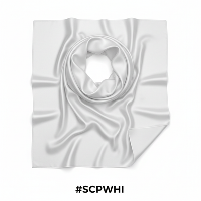 Silky Plain Scarf 90x90cm White #SCPWHI