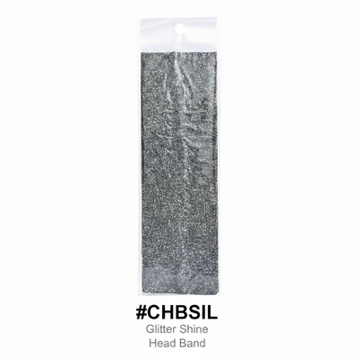#CHBSIL Glitter Shine Head Band - 12pc Pack Silver