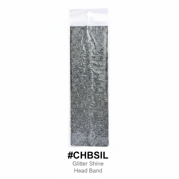 #CHBSIL Glitter Shine Head Band - 12pc Pack Silver