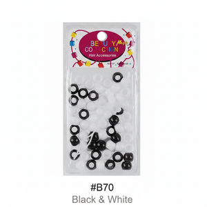 Beauty Magic Collection Hair Beads #B70 Black & White