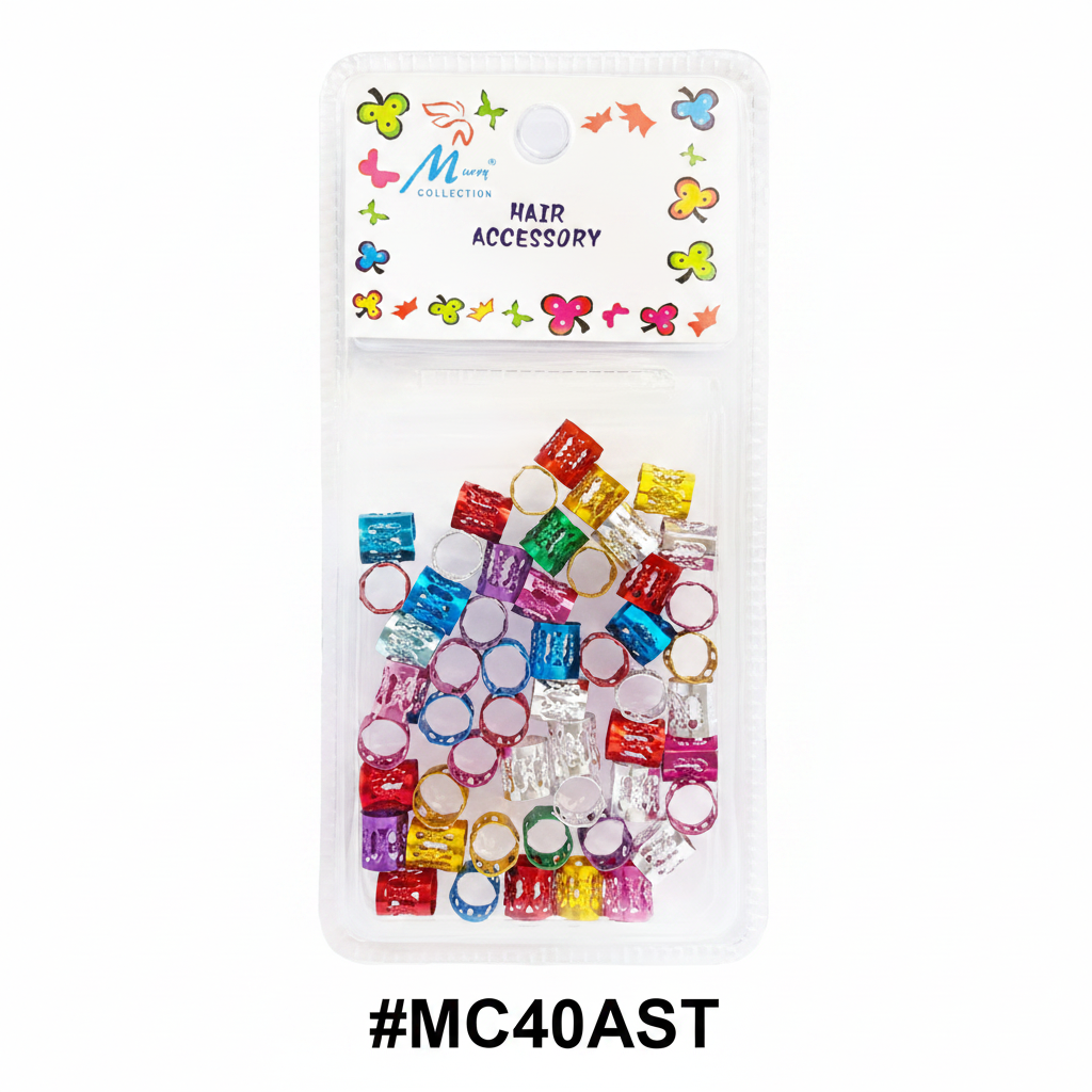 Murry Collection #MC40AST Assorted Multicolour Open Filigree Rectangular Dreadlock Cuffs