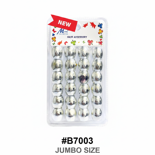 Merry Collection Jumbo Silver Bubble Hair Beads 24pcs #B7003