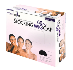 Stocking Wig Cap - 60 pcs Black - Ultra Thin with Elastic Band - #01400BLA