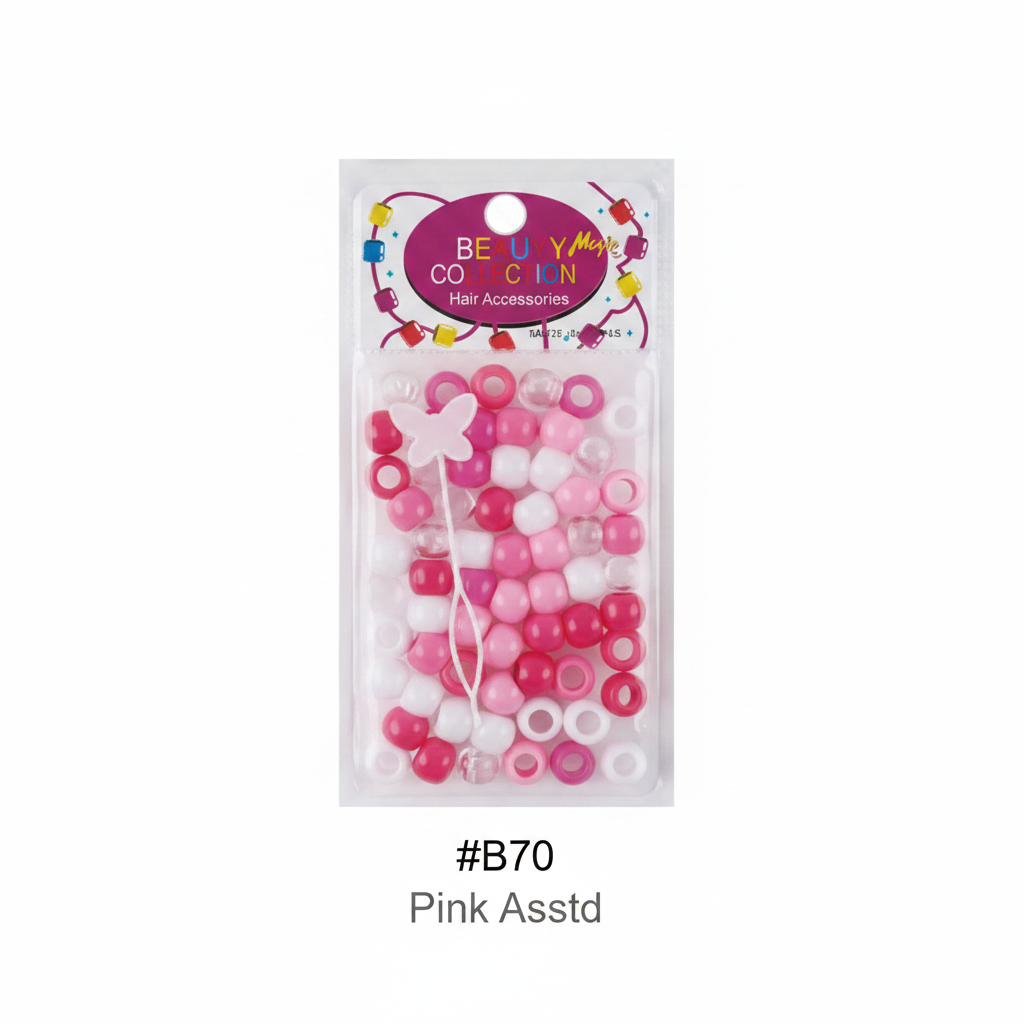 Beauty Magic Collection Hair Beads #B70 Pink Assorted