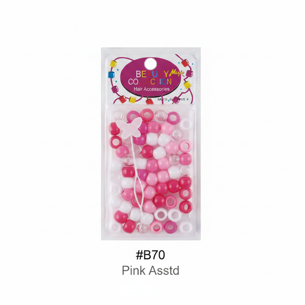 Beauty Magic Collection Hair Beads #B70 Pink Assorted