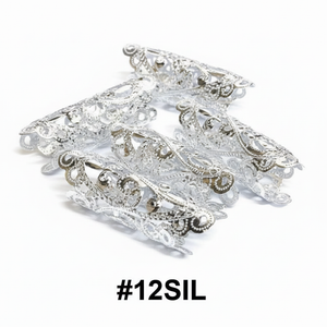 Silver filigree scrollwork dreadlock cuffs 24pk card #12SIL